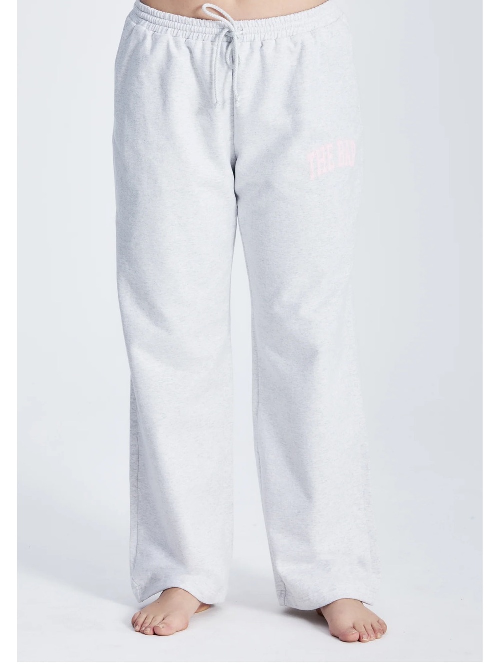 The Bar STEPHANIE WIDE LEG SWEATPANTS LT HEATHER GREY/BLUSH